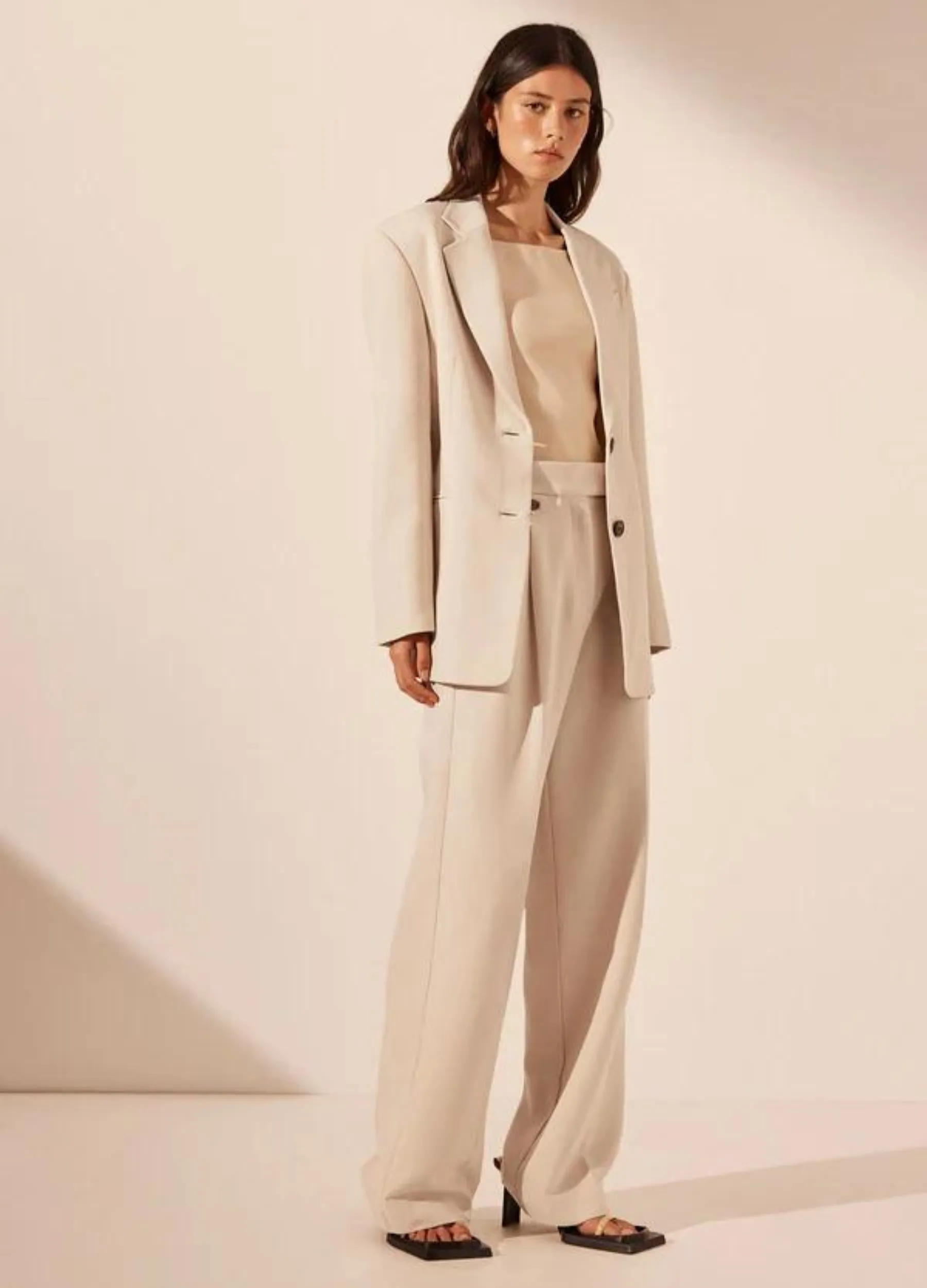 Shona Joy - Irena Tailored Blazer - Bone