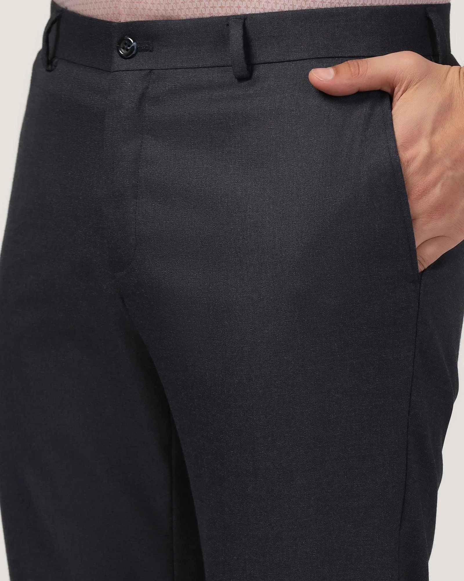 Slim Comfort B-95 Formal Navy Textured Trouser - Jimy