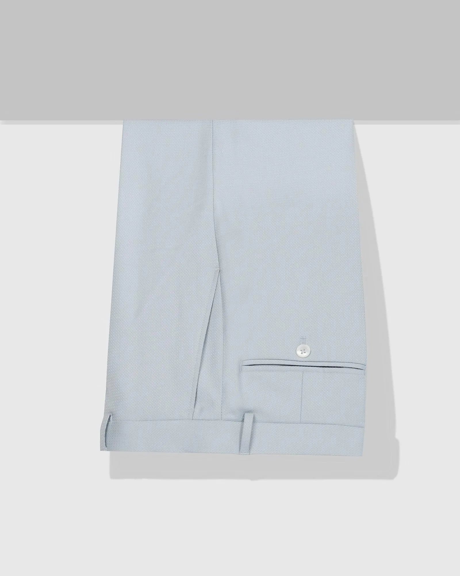 Slim Fit B-91 Formal Blue Textured Trouser - Adler