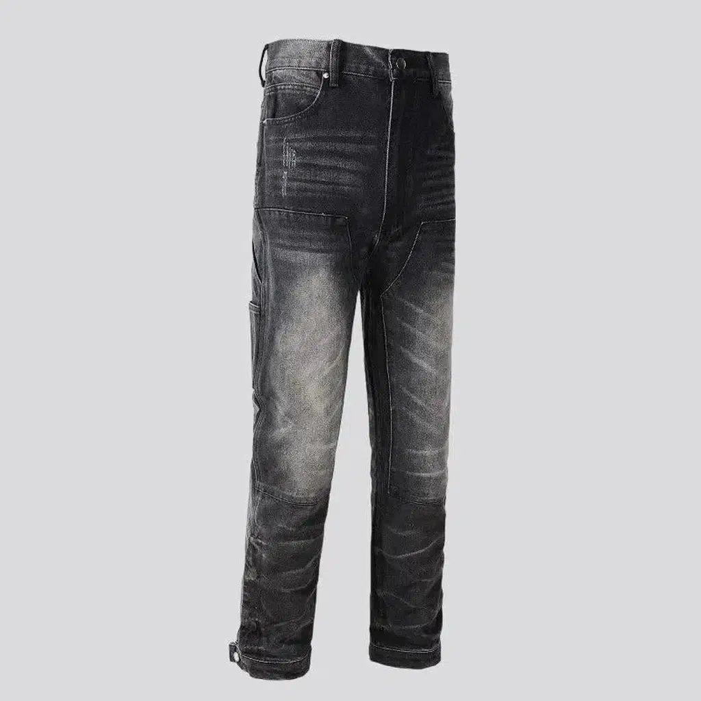 Street men's black jeans