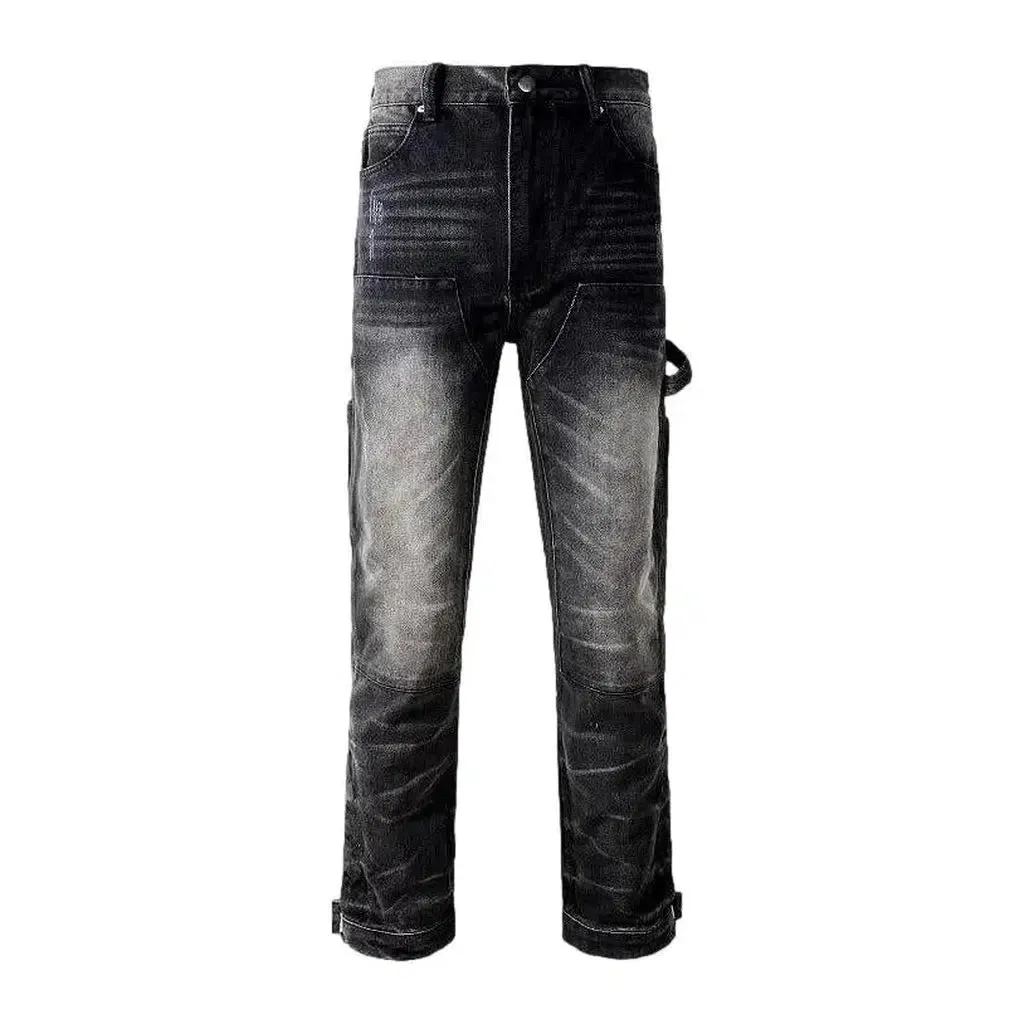 Street men's black jeans