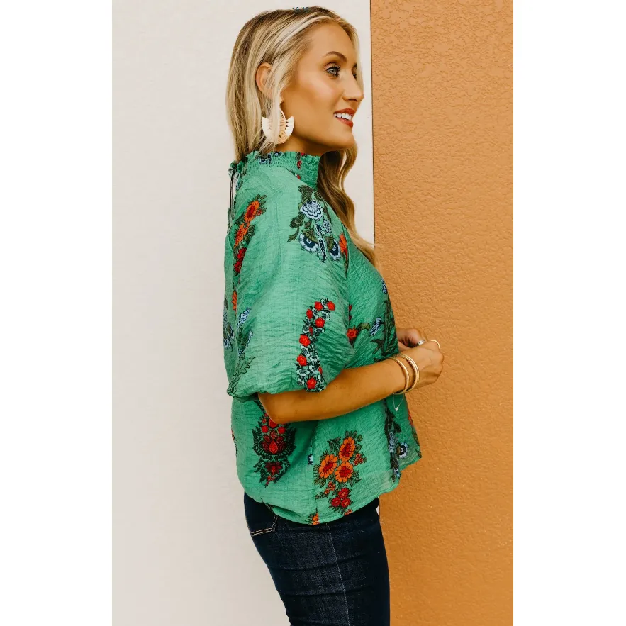 Sylvania Puff Sleeve Floral Blouse