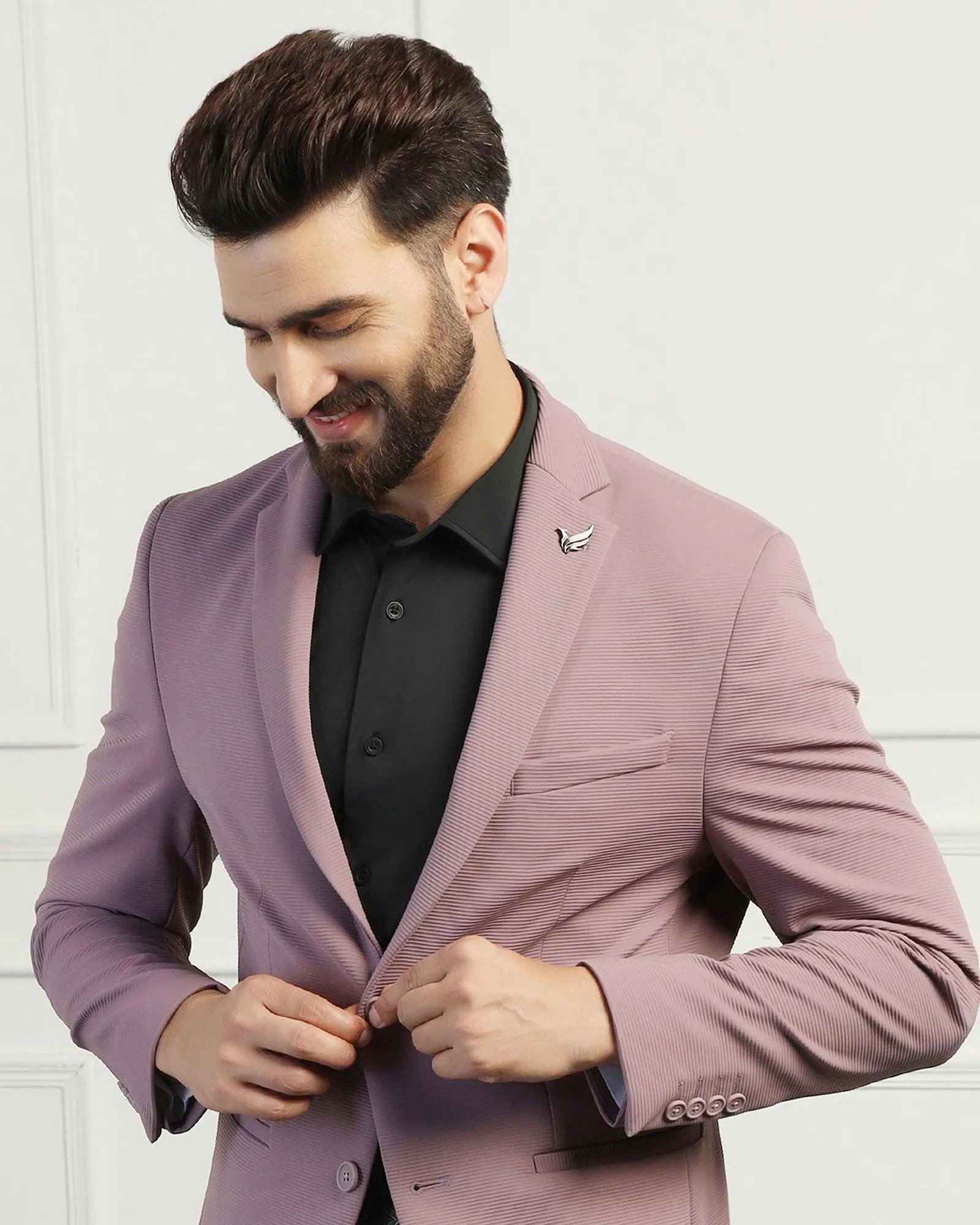 TechPro Formal Dusty Pink Stripe Blazer - Fiesta