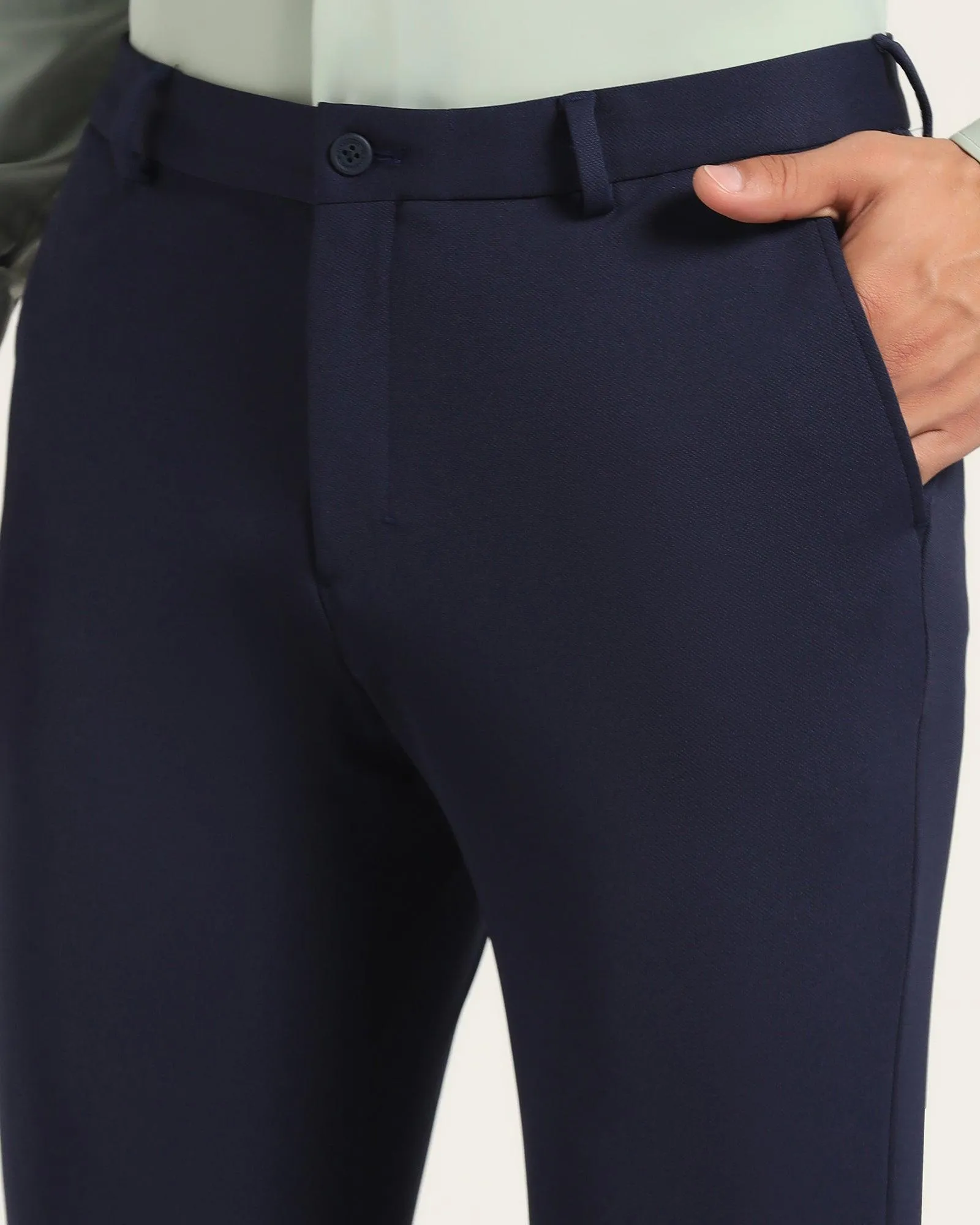 TechPro Super Slim Phoenix Formal Navy Textured Trouser - Sol