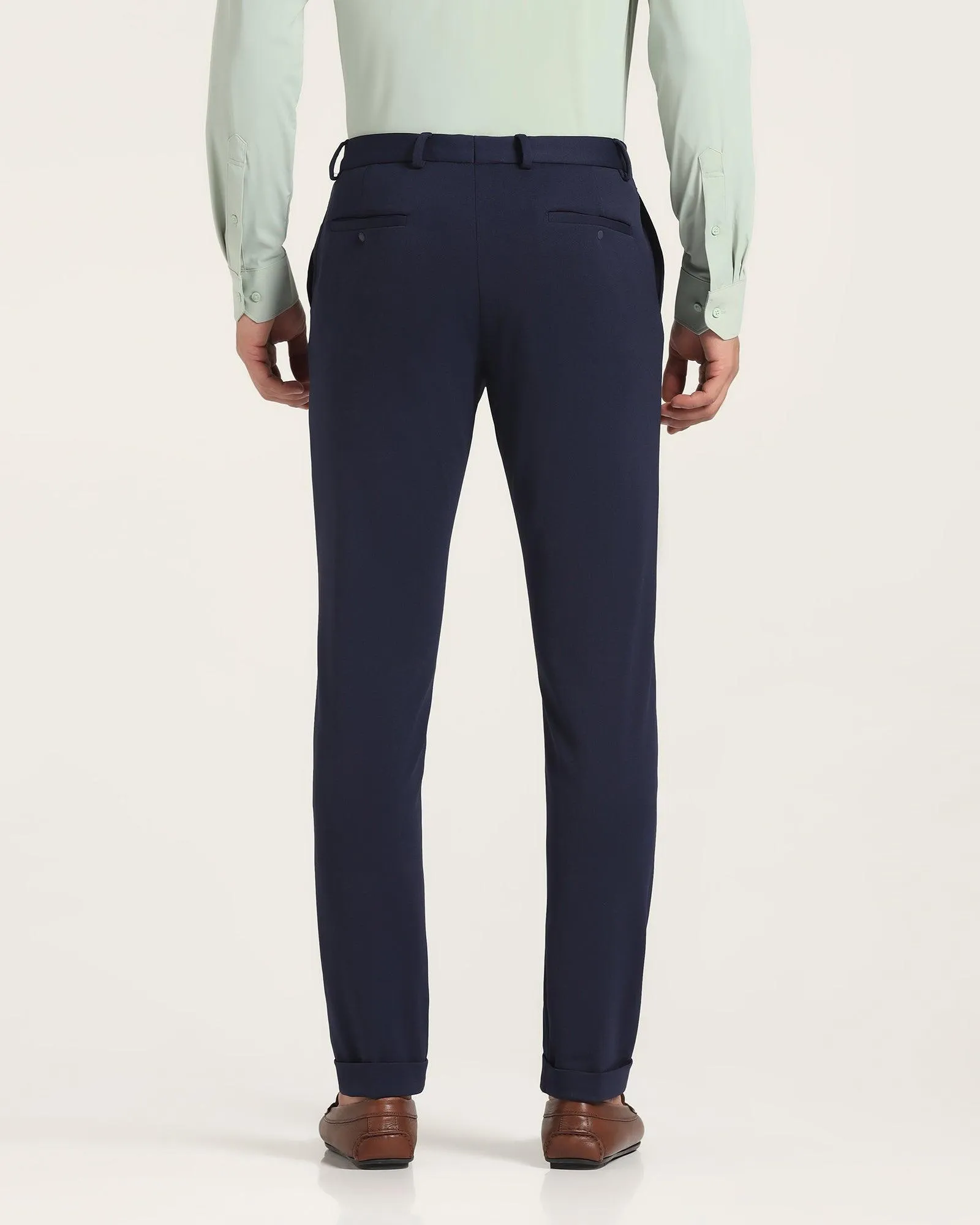 TechPro Super Slim Phoenix Formal Navy Textured Trouser - Sol