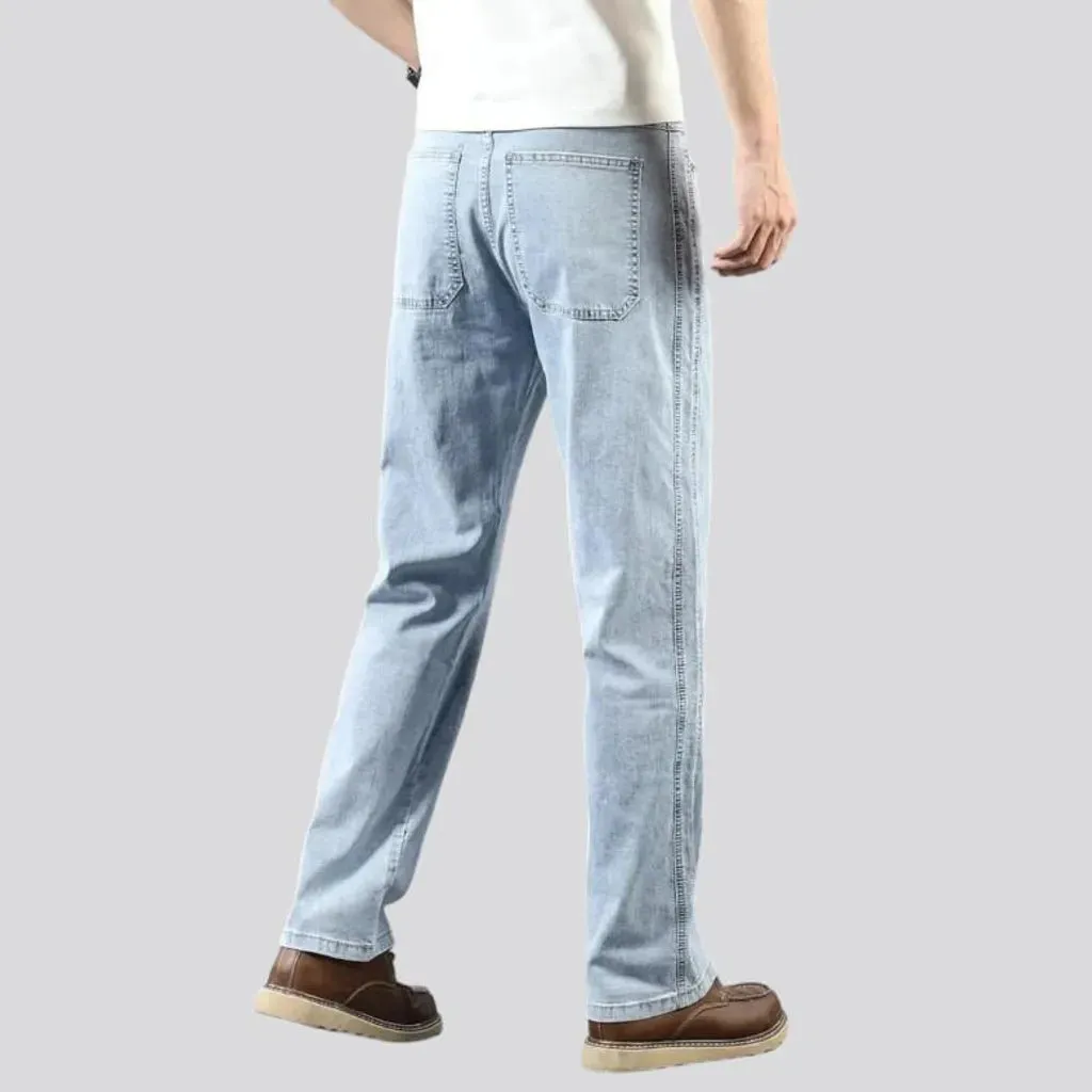 Thin men's whiskered jeans