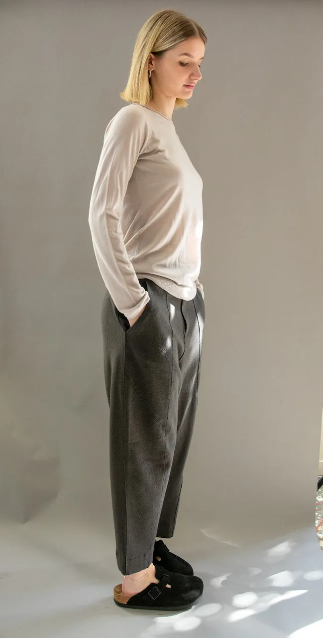 Transit Par Such Relaxed Wool Trouser in Mud