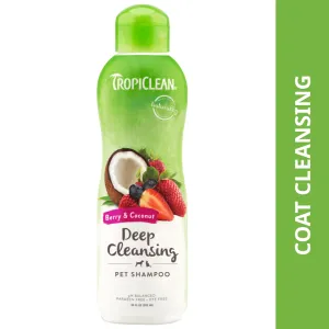 Tropiclean Berry and Coconut Deep Cleaning Shampoo for Dogs and Cats