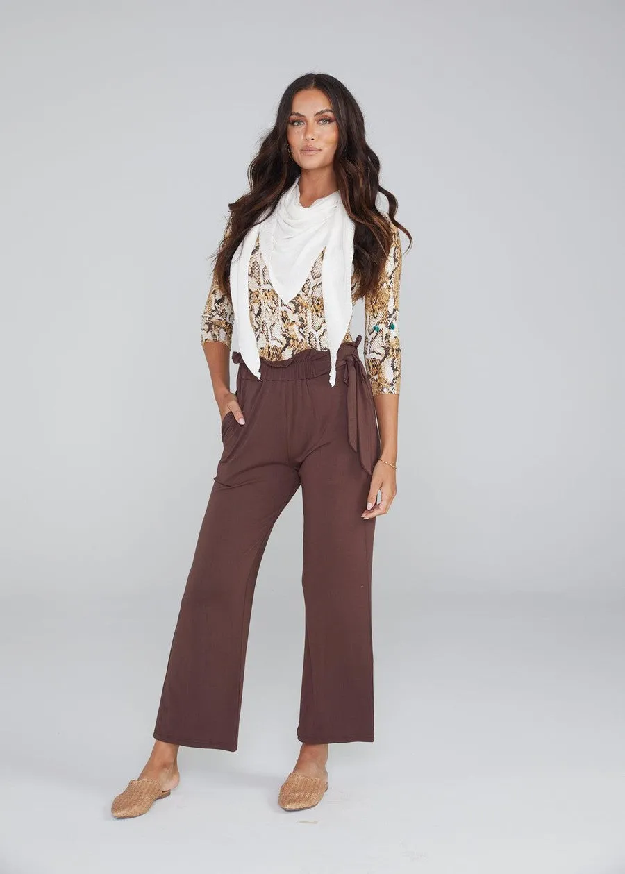 Tyler Bamboo Paperbag Pant - Chicory Coffee