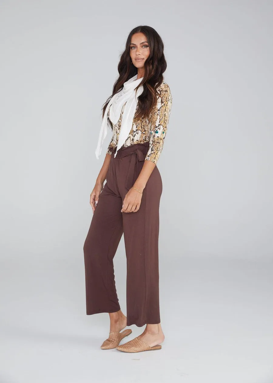 Tyler Bamboo Paperbag Pant - Chicory Coffee