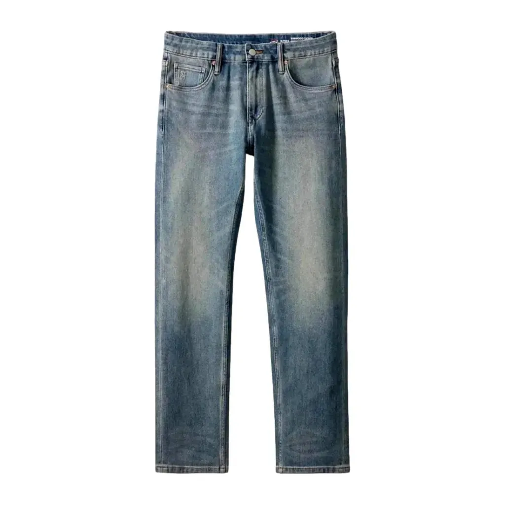 Vintage light wash stretchable men's jeans