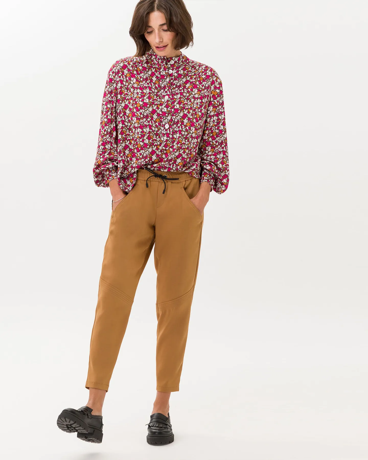 VIV FLOWER PRINT BLOUSE - GINGERBREAD