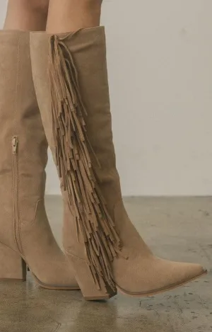 Way Out West Knee-High Fringe Boots