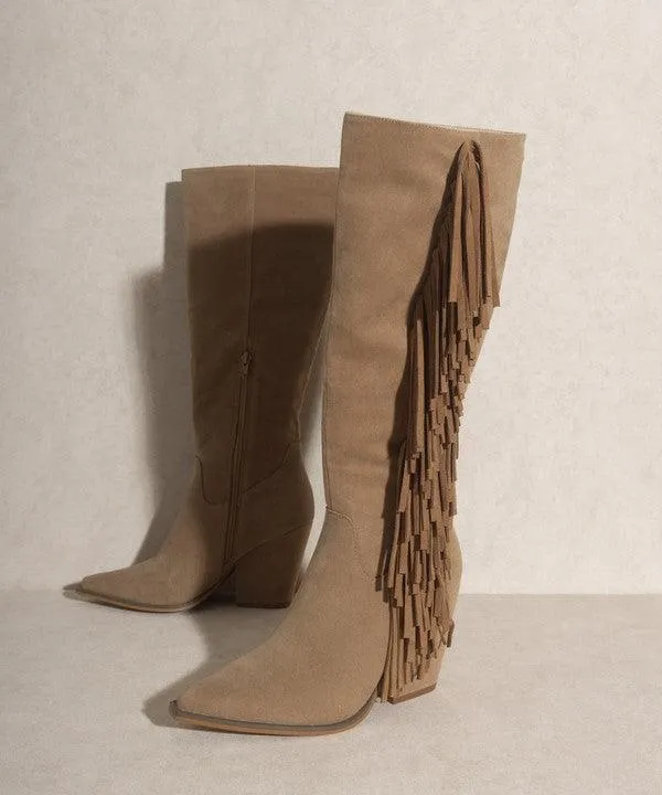 Way Out West Knee-High Fringe Boots