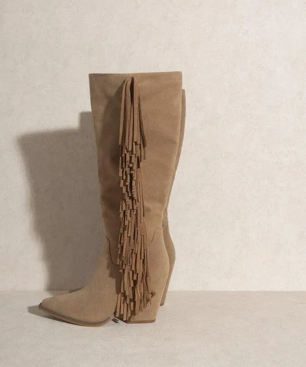 Way Out West Knee-High Fringe Boots