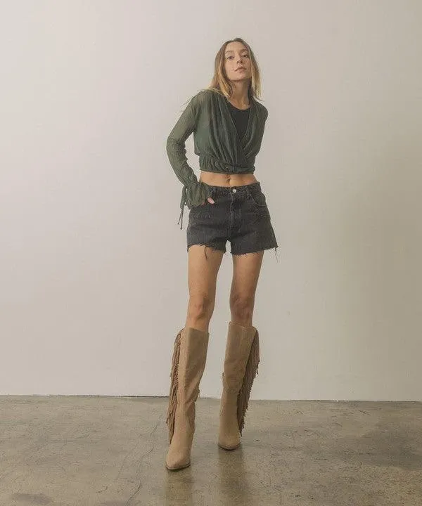 Way Out West Knee-High Fringe Boots