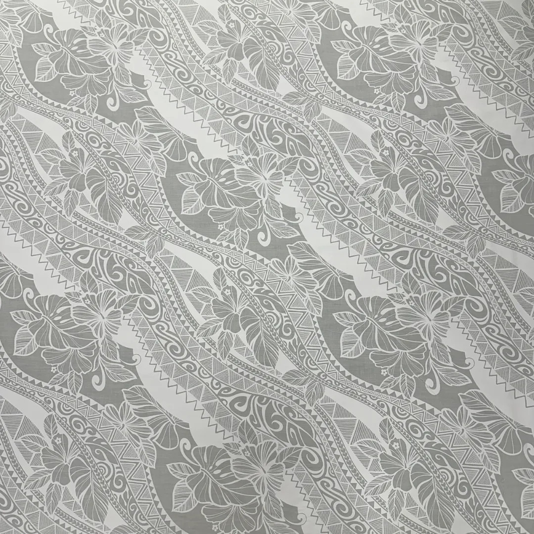 White Hawaiian Print Gift Wrapping Fabric / Furoshiki -1223FB-WH2