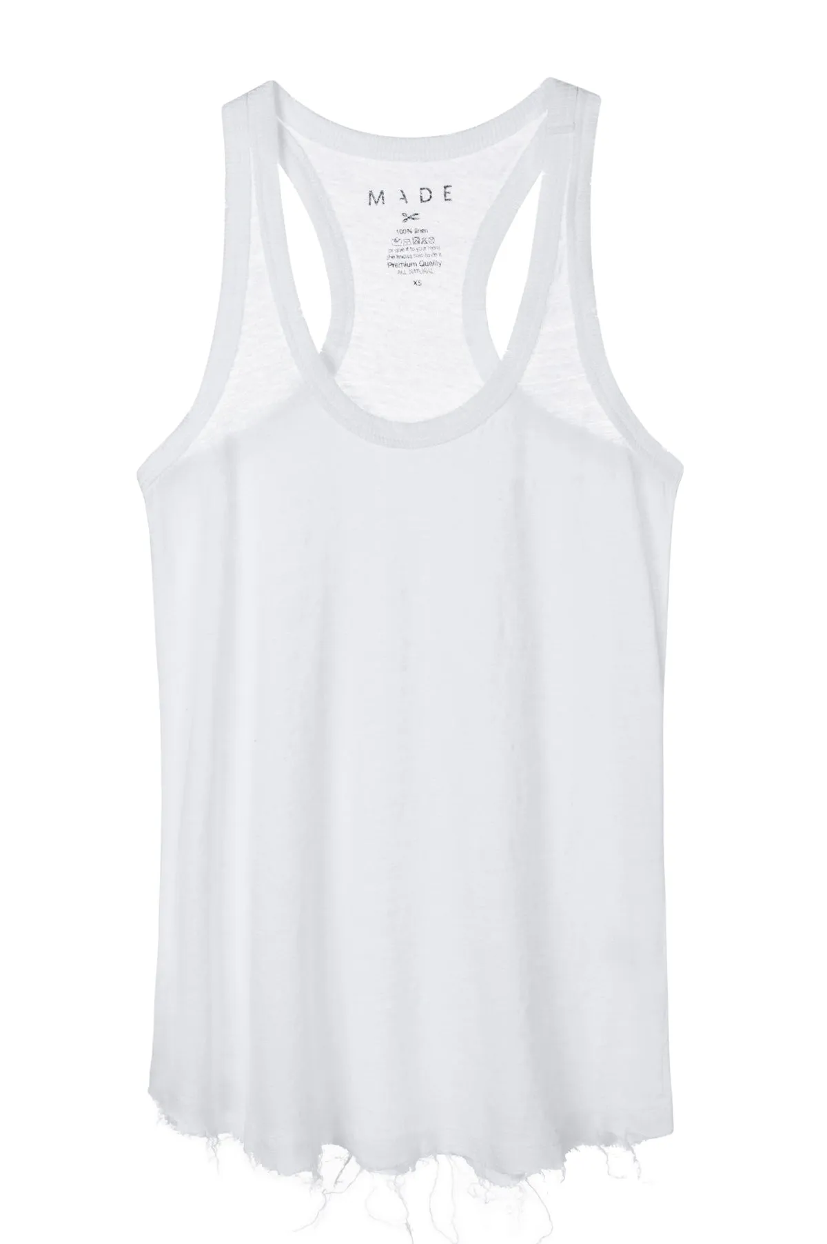 White Linen Racer Tank