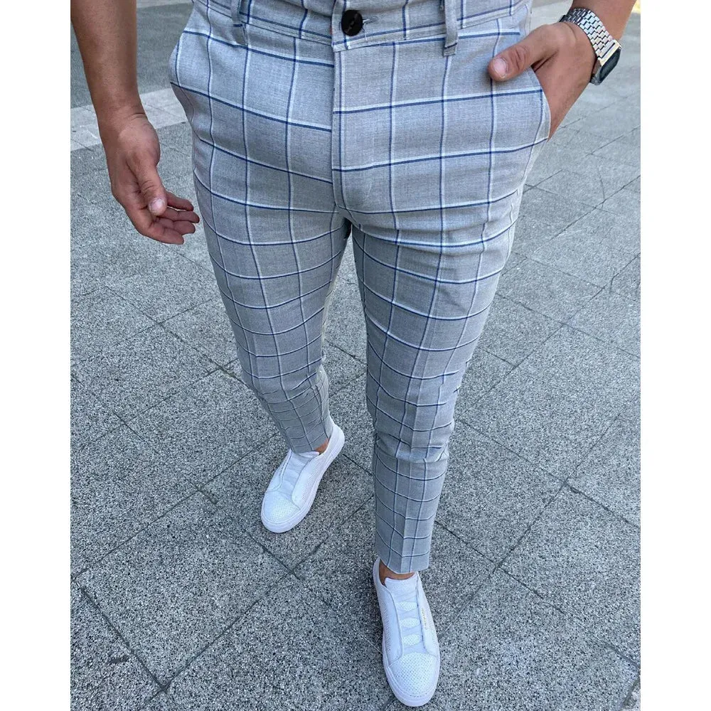 Wiaofellas  -  Business Casual Men's Long Pants Retro Fashion Straight Leg Pants Men's Fashionable Temperament Office Suit Pants MA2