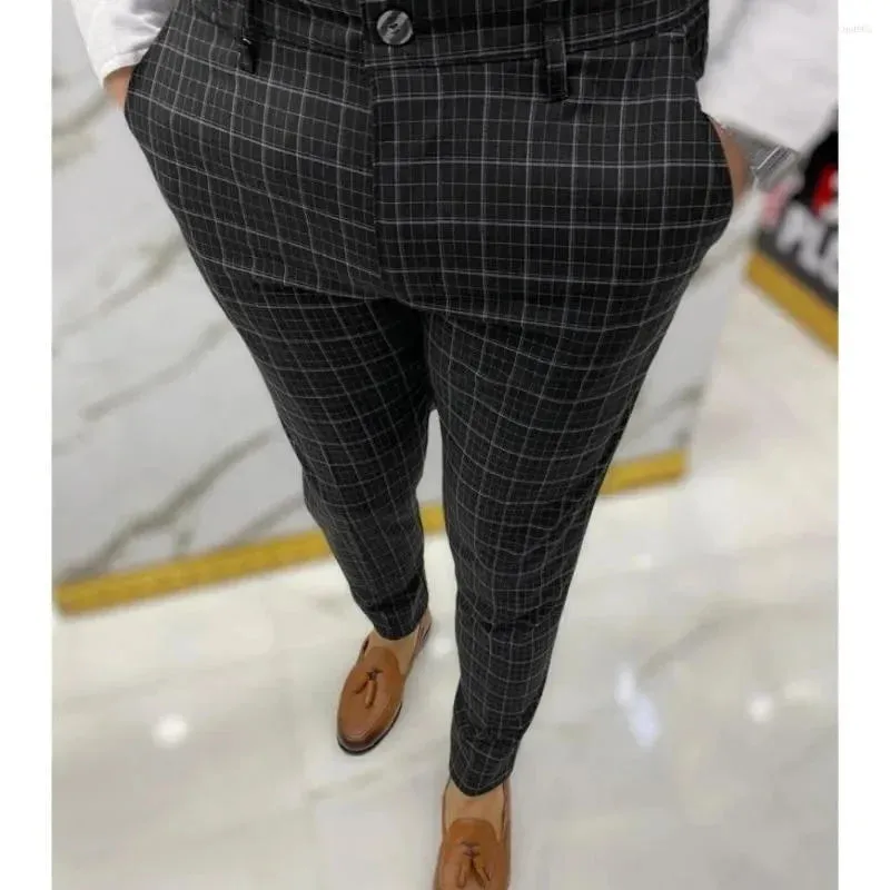 Wiaofellas  -  Business Casual Men's Long Pants Retro Fashion Straight Leg Pants Men's Fashionable Temperament Office Suit Pants MA2