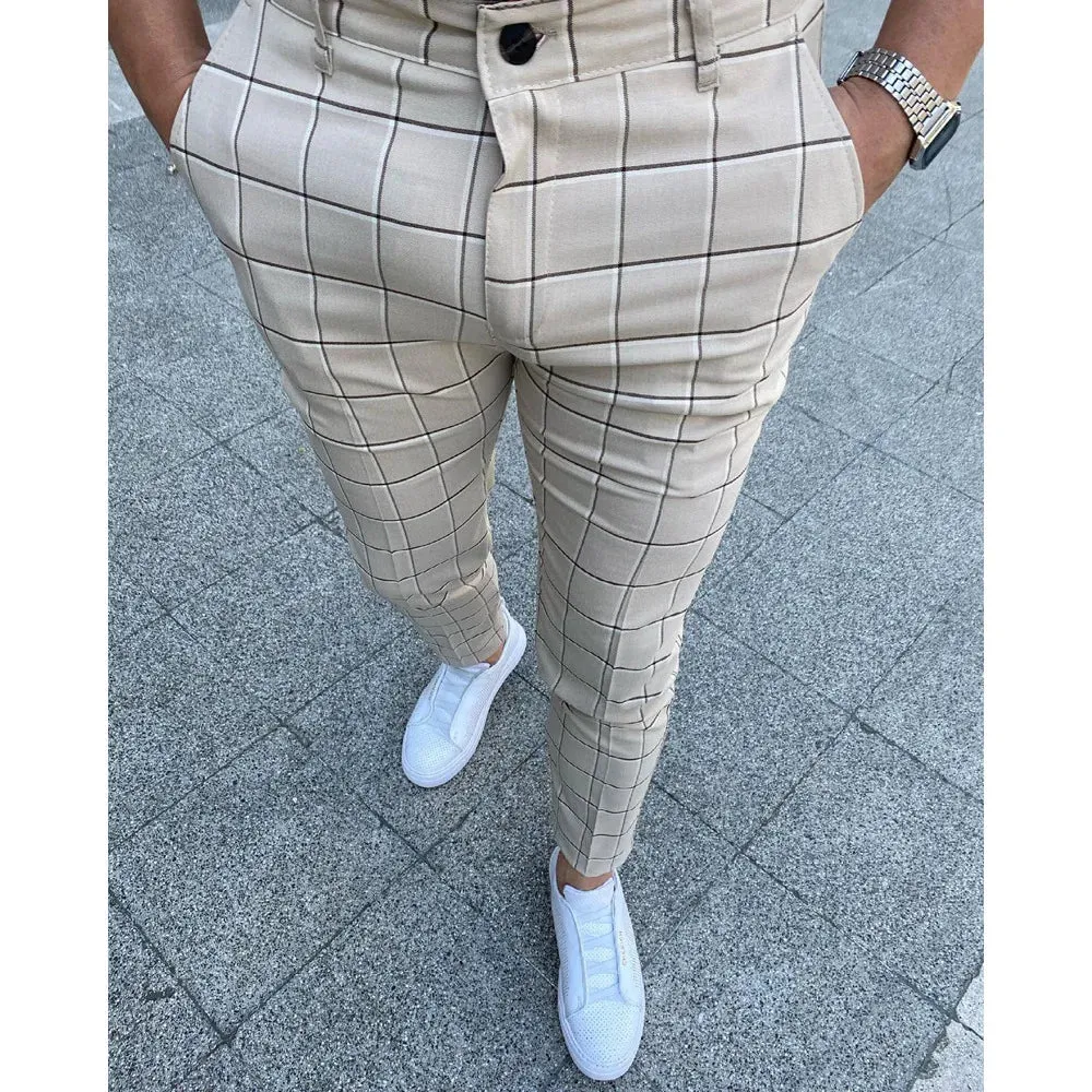 Wiaofellas  -  Business Casual Men's Long Pants Retro Fashion Straight Leg Pants Men's Fashionable Temperament Office Suit Pants MA2