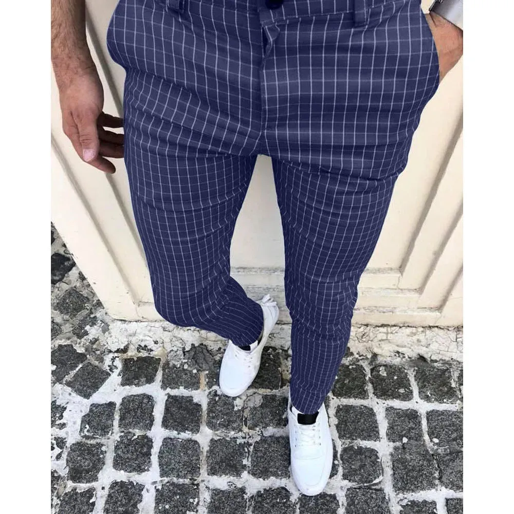 Wiaofellas  -  Business Casual Men's Long Pants Retro Fashion Straight Leg Pants Men's Fashionable Temperament Office Suit Pants MA2