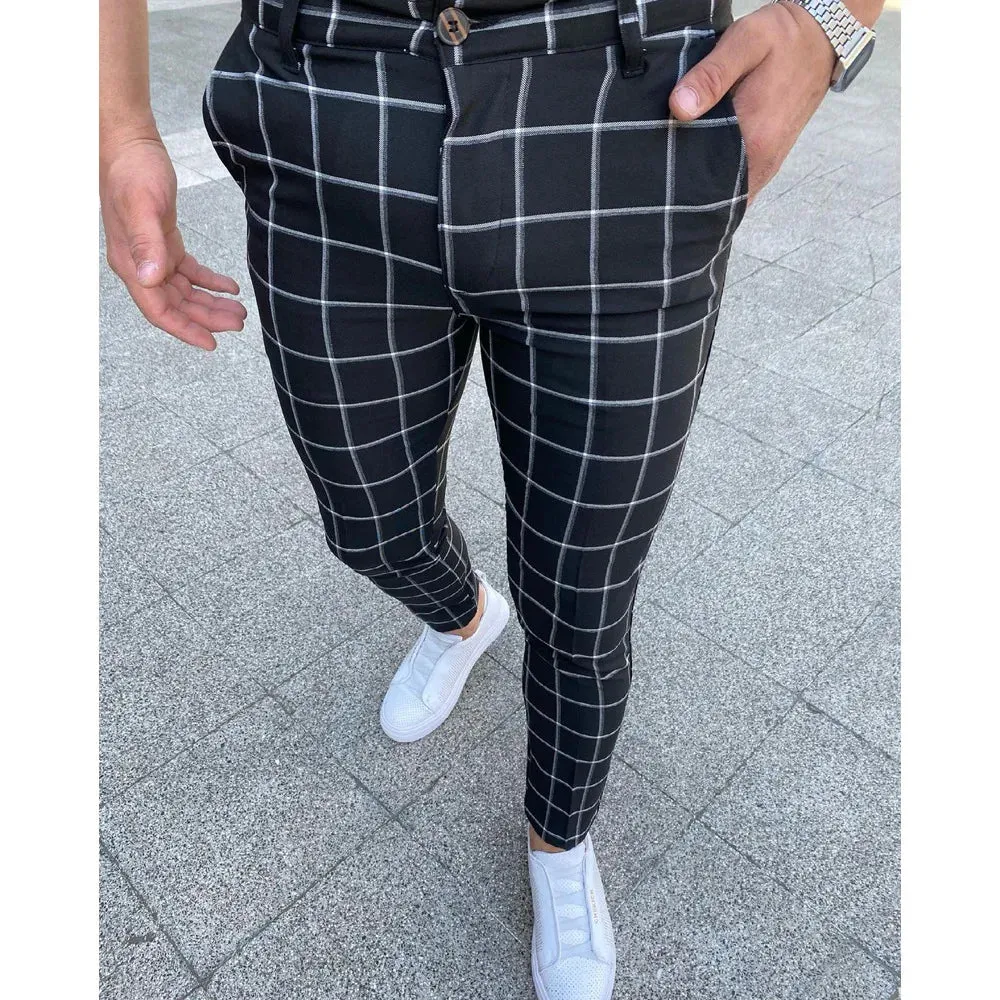 Wiaofellas  -  Business Casual Men's Long Pants Retro Fashion Straight Leg Pants Men's Fashionable Temperament Office Suit Pants MA2