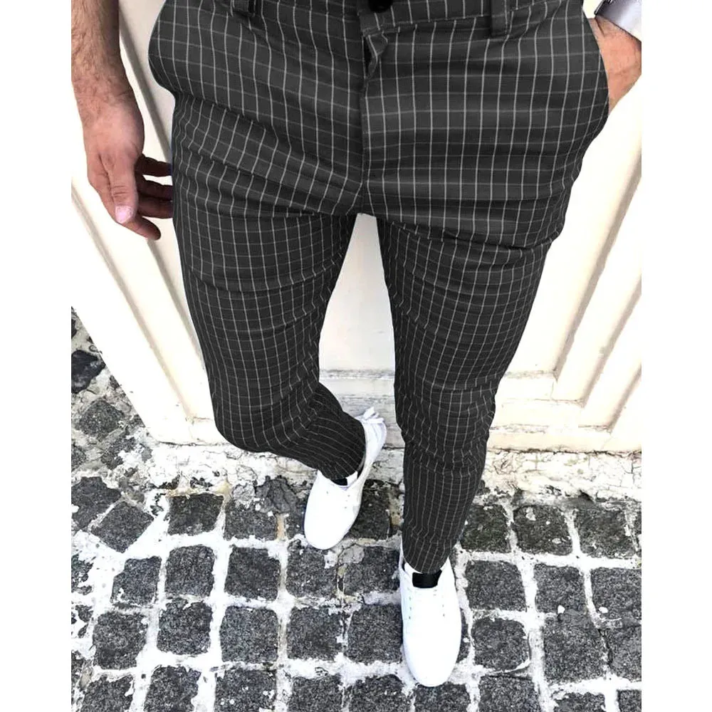 Wiaofellas  -  Business Casual Men's Long Pants Retro Fashion Straight Leg Pants Men's Fashionable Temperament Office Suit Pants MA2