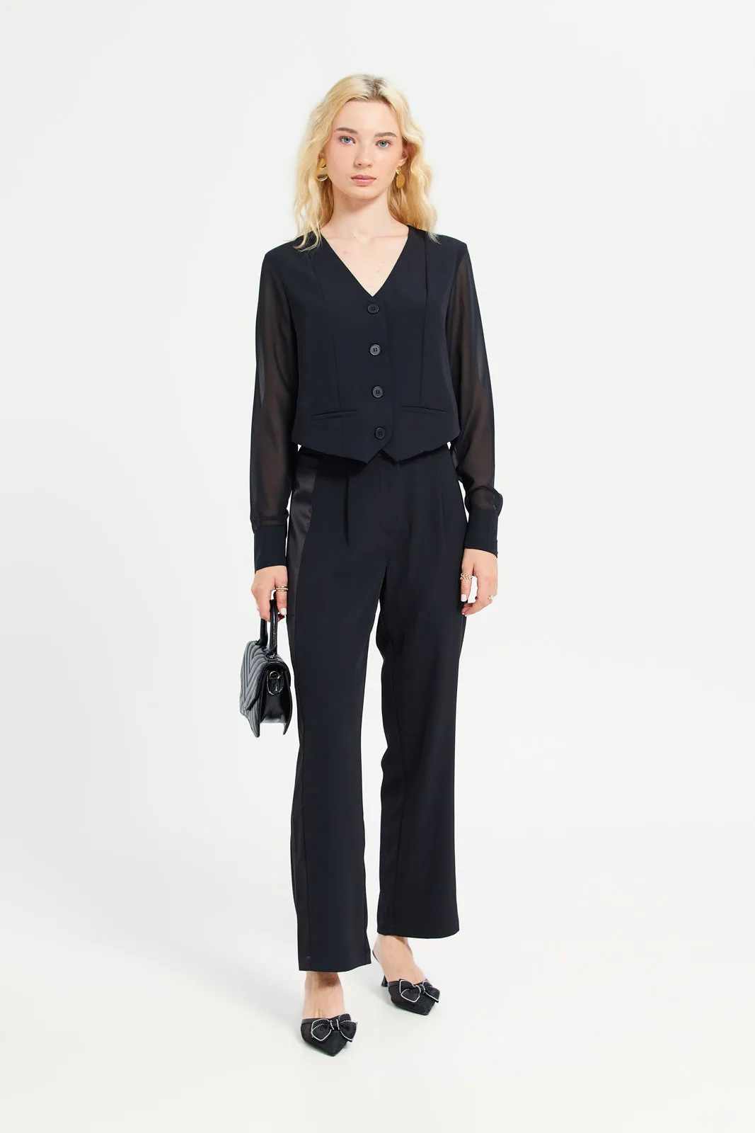 Women Black Formal Trousers