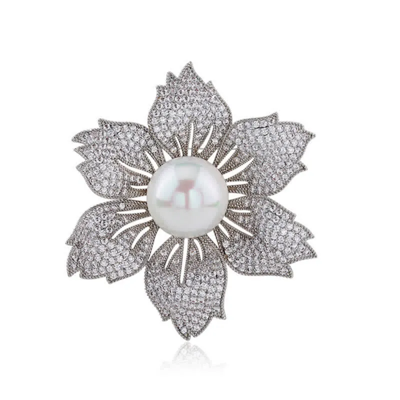 Women's Bright Pearl Luxury Bauhinia Brooch