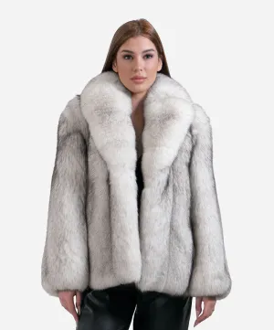 Women's Natural Blue Fox Fur Coat