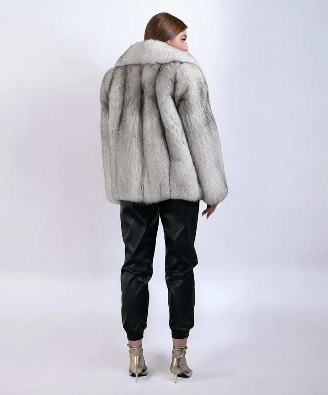 Women's Natural Blue Fox Fur Coat