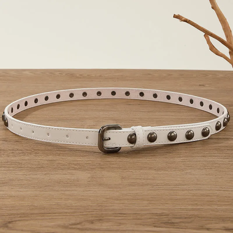 Women's Punk Rock Round Studded Leather Belt