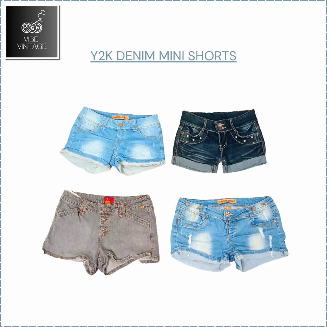 Y2K DENIM MINI SHORTS BUNDLE 2  - 25 PCS