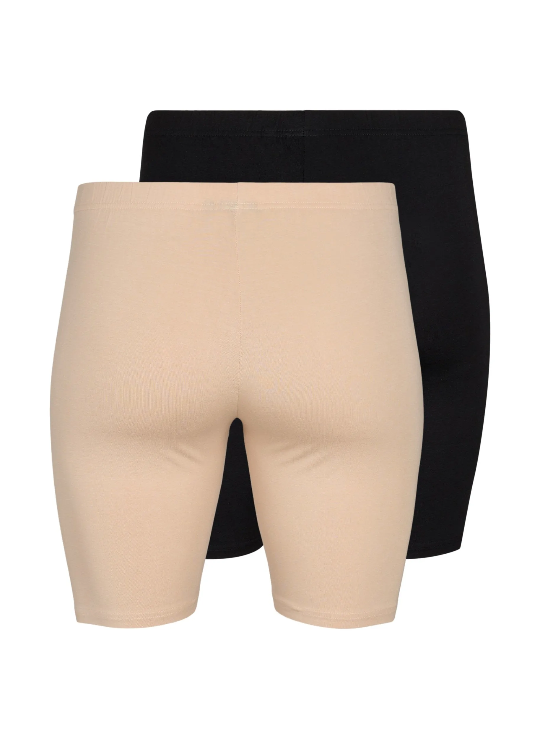 Zizzi Two Pack Shorts-Black and Beige